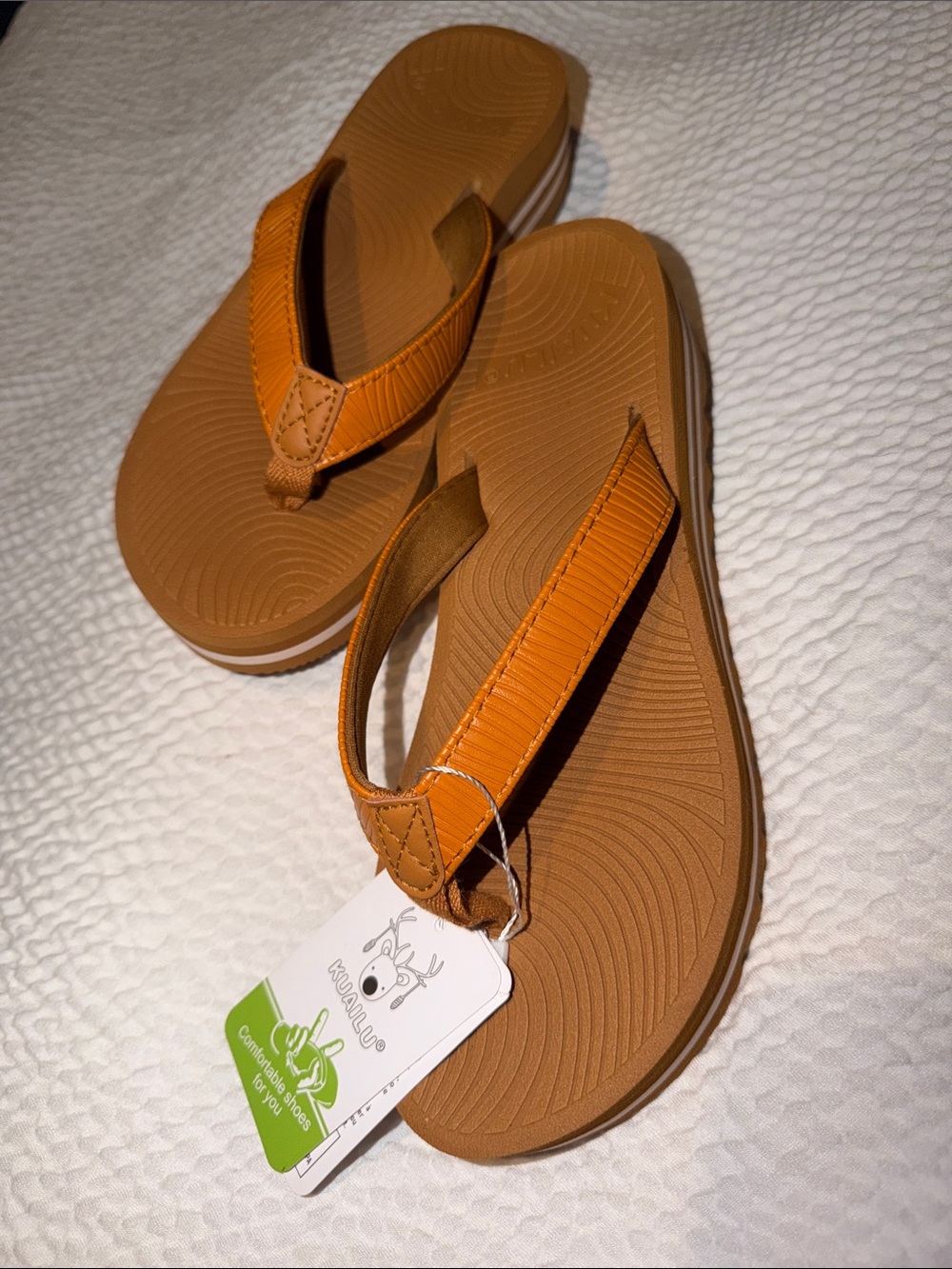 KuaiLu Women’s Arch support platform flip-flop Sandals